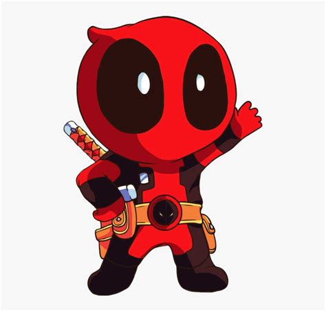 mini deadpool drawing cute - Clip Art Library