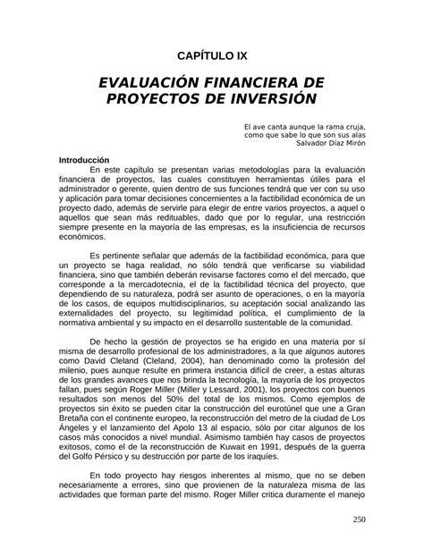 PDF EVALUACIÓN FINANCIERA DE PROYECTOS DE INVERSIÓN