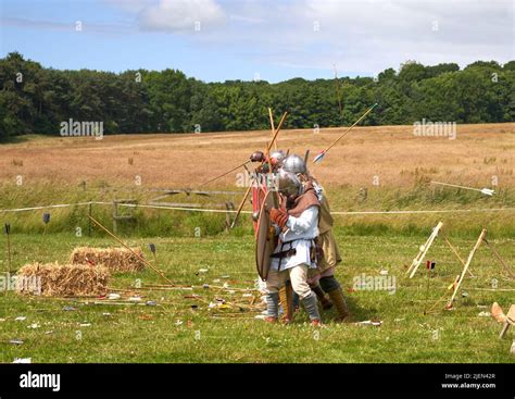 Viking battle reenactment scene Stock Photo - Alamy