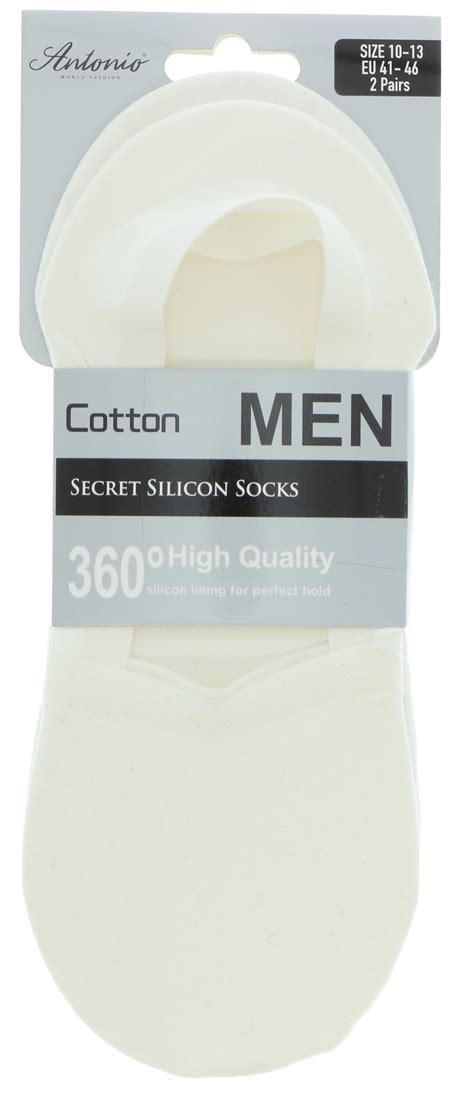 Antonio Mens White Cotton No Show Sock Liner 2 Pairs