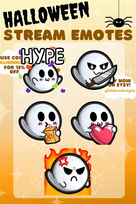 Jumbo Pack Ghost Emotes Twitch Cute Halloween Twitch Emotes Etsy