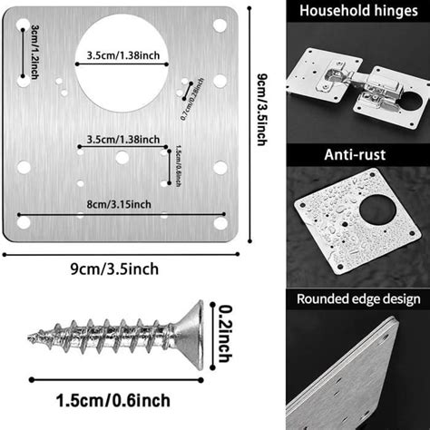 Plaques De Réparation De Charnière Armoire 6 Pièces Plaques De