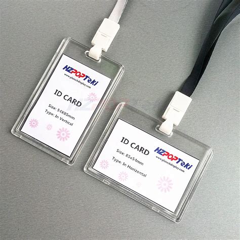 54x85mm Plastic Acrylic Clear Employee Worker Id Badge Name Card Holder