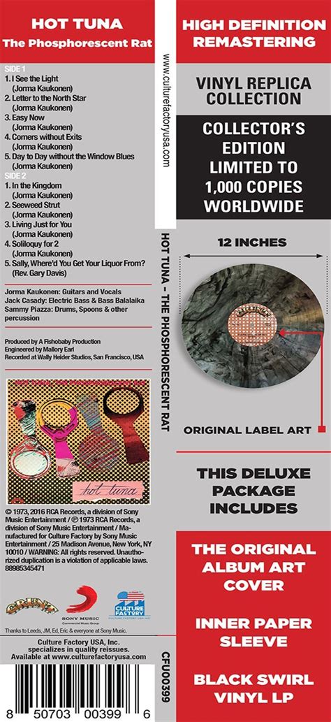 Hot Tuna Vinyl LP The Phosphorescent Rat Black Swirl Vinyl