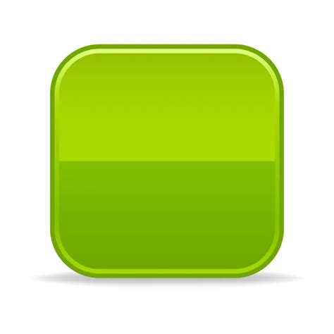 Green Glossy Blank Internet Button Rounded Square Shape Icon With