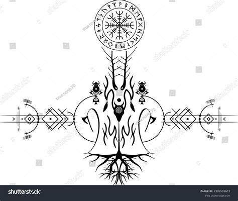 Viking Runes Roots Symbols Ornaments Runic Stock Vector (Royalty Free ...