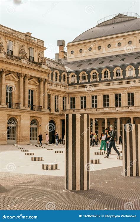 The Colonnes De Buren In The Palais Royal In Paris Editorial Photo