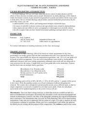 Plpa Syllabus Fall Pdf Plant Pathology Plants