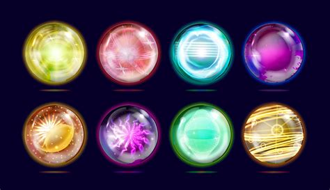 Realistic Detailed 3d Different Fantasy Glowing Balls Set. Vector 26289207 Vector Art at Vecteezy