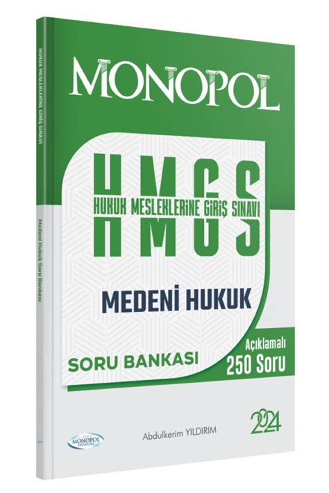 Monopol Yayınları Monopol 2024 HMGS Medeni Hukuk Soru Bankası