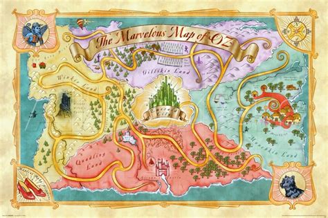 The Marvelous Map Of Oz Map Art Print Map Poster Poster Prints