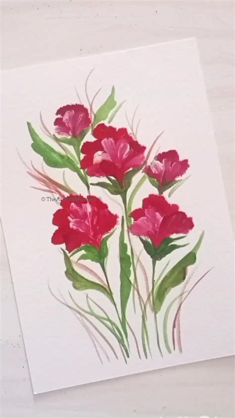 VCHITR Simple Acrylic Floral Painting Video Flower Drawing