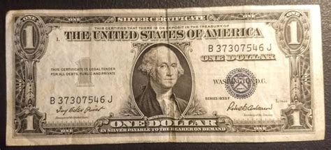 Vintage 1935F Circulated Grade Silver Certificate Star Note One Dollar