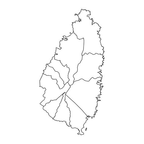 Premium Vector Saint Lucia Map With Administrative Divisions Vector