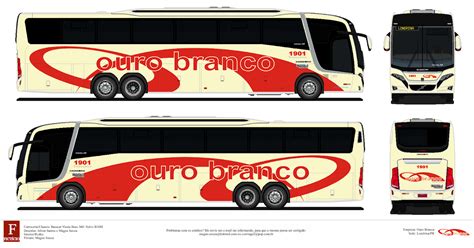 Ônibus em desenho Ouro Branco Busscar Vissta Buss 360 Volvo B10M