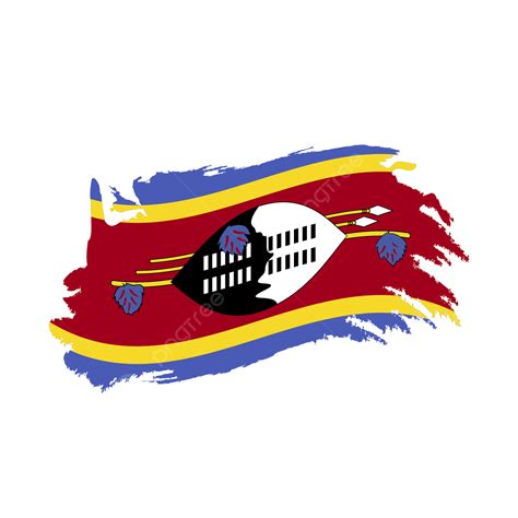 Eswatini Flag With Waving Brush Stroke Clipart Hd Images Eswatini Flag