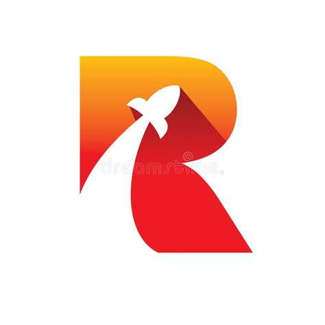 Letter T Rocket Logo Spacecraft Launch Into Space Stock Vector