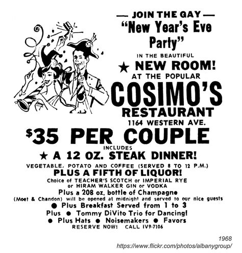 Cosimo S New Year S Eve 1968 Albany Ny 1960s AlbanyGroup Archive Flickr