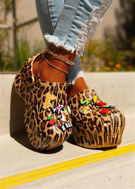 New Leopard Classic Clogs Slide Sandals Platform Wedge Heel Etsy High