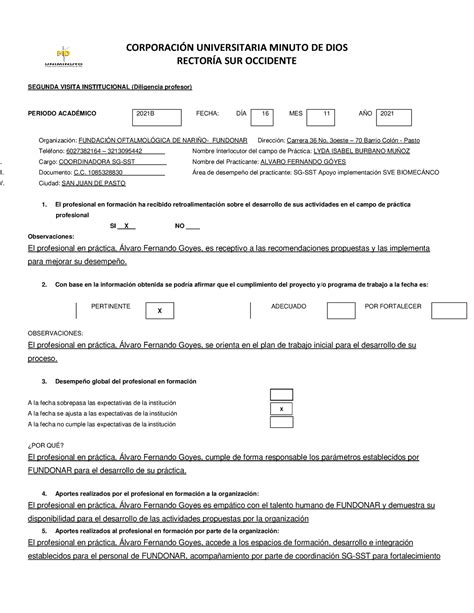 Segunda Visita Trabajao Final Corporacin Universitaria Minuto De