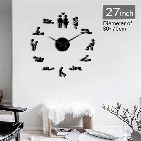 Buy Sex Position Mute Wall Clock Single Game 3d Diy Watch Adult Room