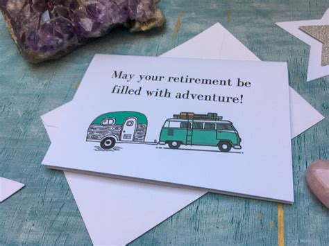 Personalized Camper Van Retirement Card Retro Campervan Card For