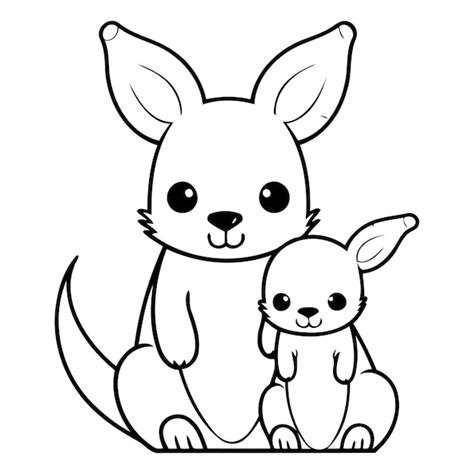 Premium Vector | Kangaroo family vector illustration Cute cartoon ...