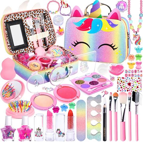 NCKIHRKK Kit De Maquillage Pour Enfant Fille 34 PCS Jouet De Malette