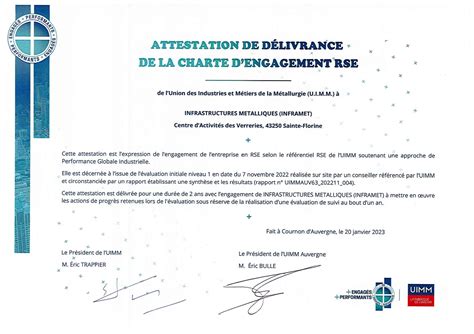 Charte d Engagement RSE de l Union des Industries et Métiers de la