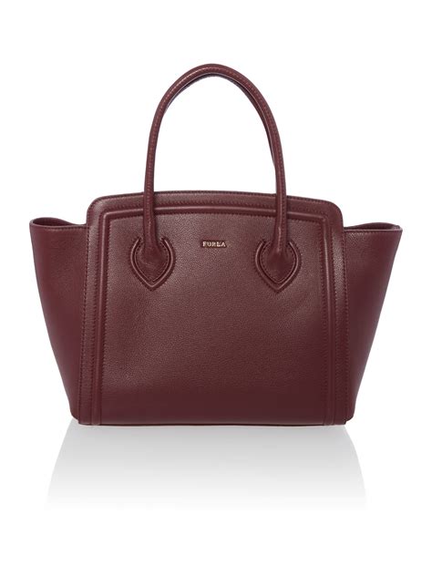 Furla College Burgundy Tote Bag In Red Lyst