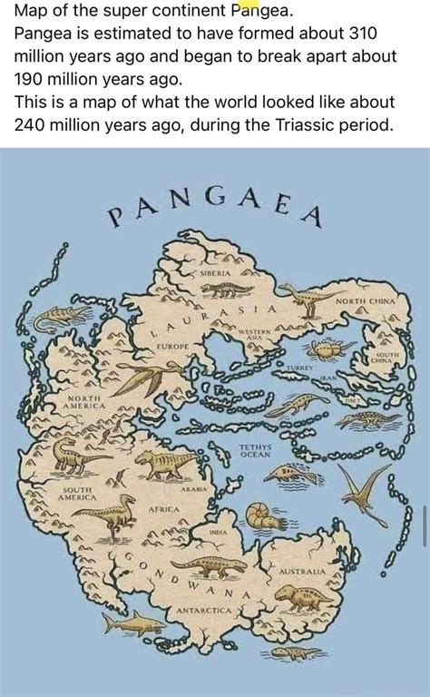 Map Of The Super Continent Pangea Pangea Is Estimated To Have Formed