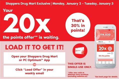 Shoppers Drug Mart Canada 20x The PC Optimum Points January 2nd 3rd