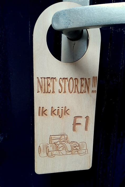 Houten Deurhanger Niet Storen Formule 1 Schubie