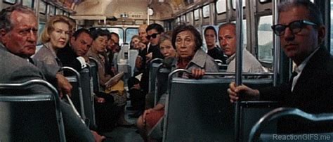 When I take the bus and people looks at me | Reaction Gifs