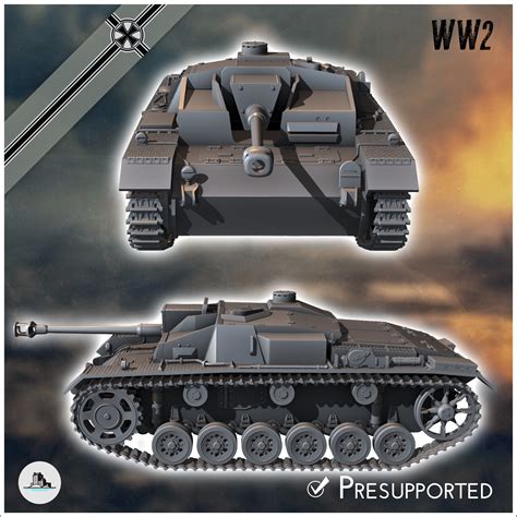 Sturmgeschutz StuG III Ausf F Sd Kfz 142 1 WW2 Miniatu 3D