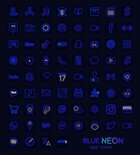 Neon Blue App Icons Free Large Nations Bloggers Picture Galleries