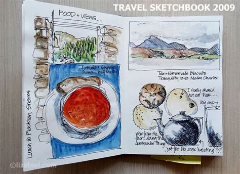 Trip Prep Reviewing 2009 Travel Sketchbooks Liz Steel Liz Steel