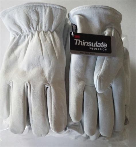 12 Pair Goat Skin Grain Leather Thinsulate Lining Safety Gloves