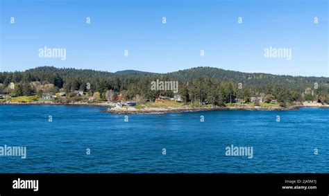 Southern Gulf Islands, Strait of Georgia. Panoramic view Stock Photo ...