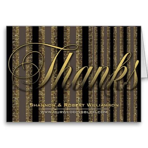 Chic Elegance Black Gold Thank You Card Zazzle Printing Double