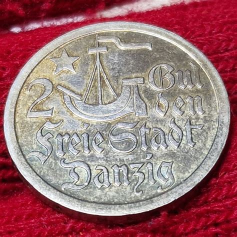 Danzig Freie Stadt Free City Gulden Silber Kogge Wappen Usa Ef