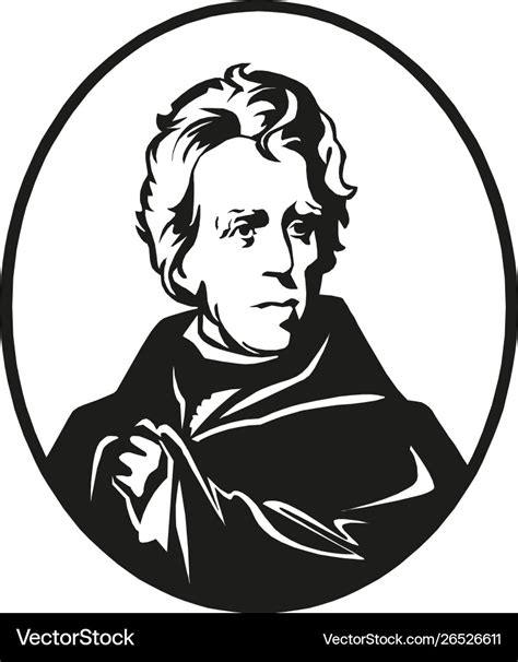 Andrew Jackson Usa President Portrait Royalty Free Vector