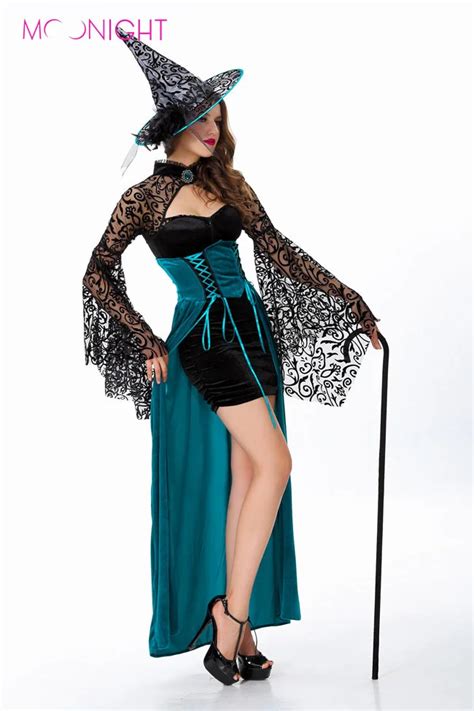 Moonight Pretty Nifty And Dark Green Witch Costume Bright Beautiful