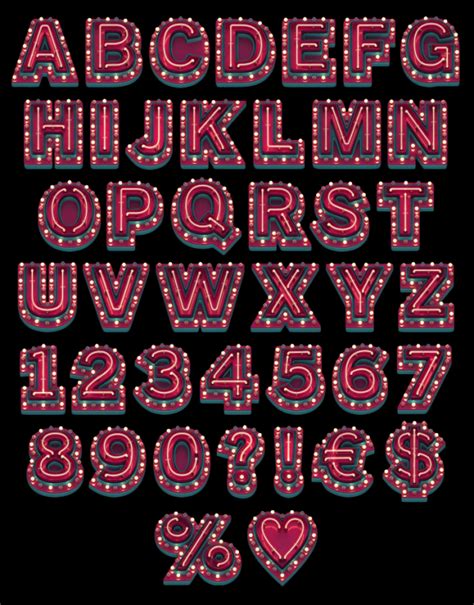 Red Performance Font Png Letter Set