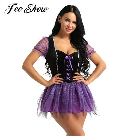 Buy Wicked Witch Halloween Costumes For Women Cosplay Fancy Dress Short Sleeve