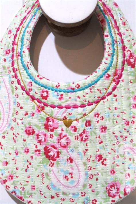 Ith In The Hoop Quilted Baby Bib Necklaces Machine Embroidery File