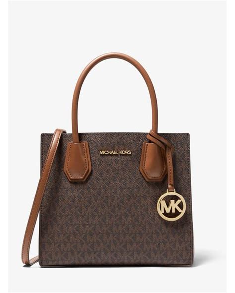 Michael Kors Mercer Medium Logo And Leather Accordion Crossbody Bag In Brown Lyst Canada