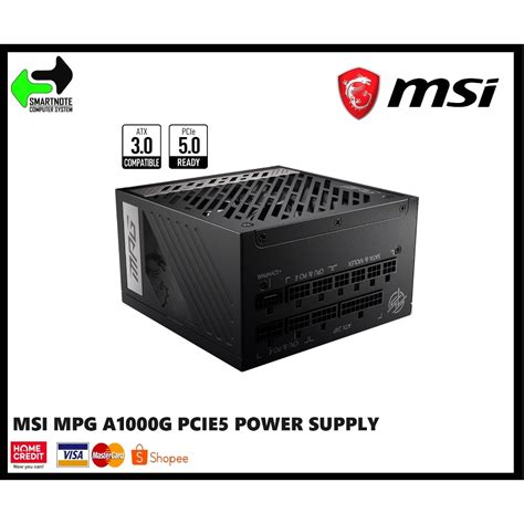 MSI MPG A1000G PCIE5 Full Modular Power Supply 1000W 80 Plus Gold PSU