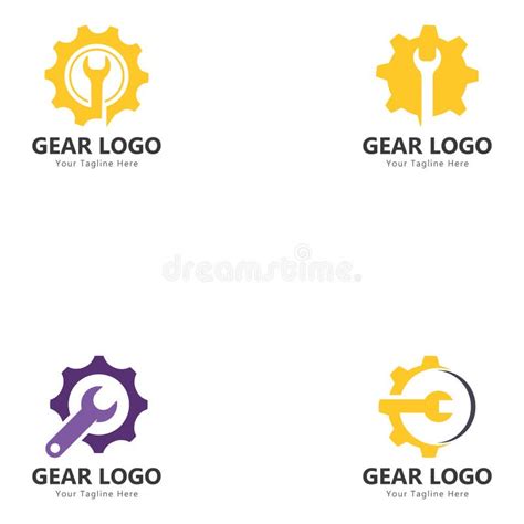 Gear And Wrench Logo Simple Creative Mechanic Design Vector Template