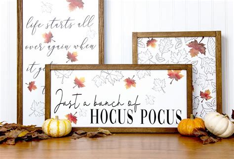 Just A Bunch Of Hocus Pocus Wood Sign 24x11 Halloween Hocus Pocus